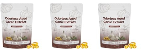 Lagrat vitlöksextrakt 7500mg | Luktfri vitlök | hjärt- och immunstöd | Icke-GMO, glutenfri-30 count,3Pcs