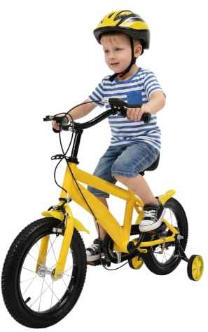 hongward Vélo pour enfant de 14 pouces - Pour garçons et filles - Avec roues jockey et double système de freinage - Hauteur réglable - À partir de 3 ans - Pour l'entraînement, l'équitation en plein