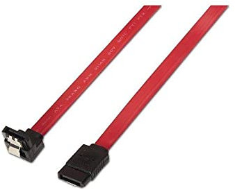 AISENS A130 – 0156 – Câble Données coudée avec anclajes (0.5 m, pour Disque Dur SATA) Couleur Rouge