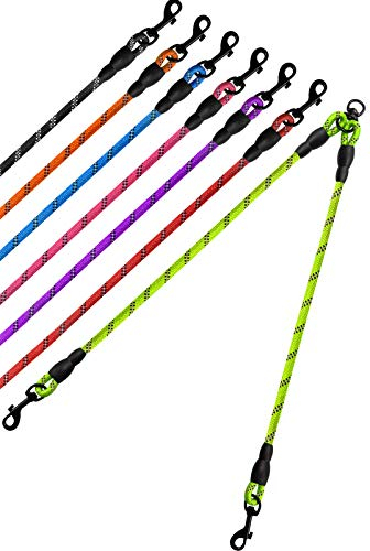 Taglory Doppelte Leinen/Hundeleine Doppelleine für 2 Hunde/Keine Verwicklung Reflektierend Kletterseil/Verstellbar Splitterleinen/GRÜN