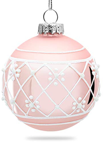 SIKORA Highlights 4er Set ausgefallene Christbaumkugeln aus Glas Rosa besondere Weihnachtskugel Christbaumschmuck, Farbe | Modell:Modell Wien rosa, Höhe in cm:8 cm