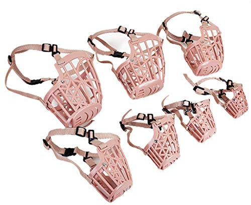 Yusylvia 7 Stück / Set Plastik Hundemündung, verstellbare atmungsaktive komfortable Hundetraining Mesh Maske