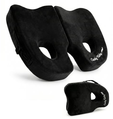 Cushy Tushy Premium Foldable Piriformis Seat Cushion - Piriformis Pain and Sciatic Pain Relief Cushion - for Home & Office Use, Perfect for Travel or Driving