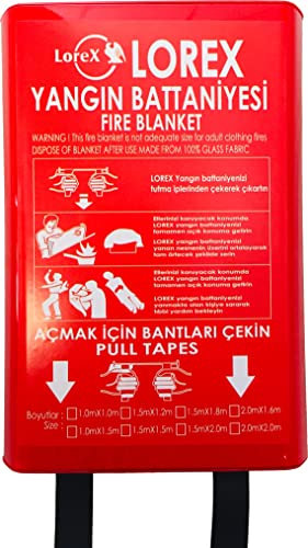 Lorex LR-FB1010B Feuerlöschdecke mit Box 100cm x 100cm