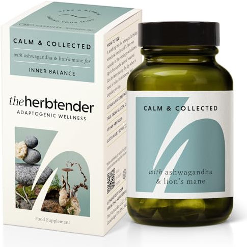 Calm & Collected – 60 Capsules – Ashwagandha Capsules with Lion’s Mane & Holy Basil – Natural Stress & Anxiety Support – Calming Blend for Relaxation & Inner Balance