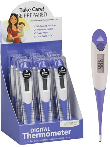 Veridian Oral & Rectal Digital Thermometer Stick Digital Display 08-359-9 9 per Box