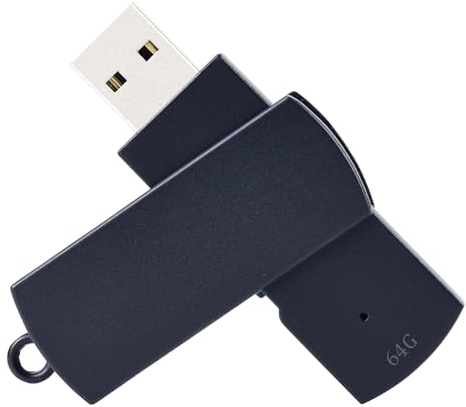 64GB USB Diktiergerät Digital, Voice Recorder mit Spracherkennung und One-Touch-Aufnahme, Aufnahmegerät Audio Professionell für Vorträge Meeting Interview Vorlesung (Black)