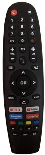 Remplacement Smart Tech telecommande pour telecommande Smart Tech TV 24HA20T3 32HA10T3 32HA10V3 43QA20V3 43UA10V3 43UA20T3 50UA10V3 50UA20T3 55QA20V3 （Pas de Fonction vocale）