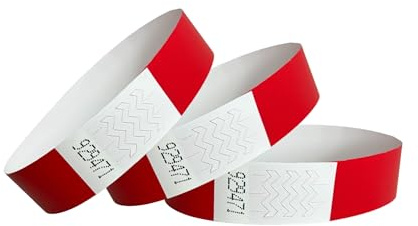 CINTAPUNTO - Einlassbändchen Papier - Eintrittsbänder 1000 Stück - Einlassbänder - Festival Armbänder - Party Bändchen Einlass Eintritt - eintrittsbändchen - Bänder Club - wristband - Red
