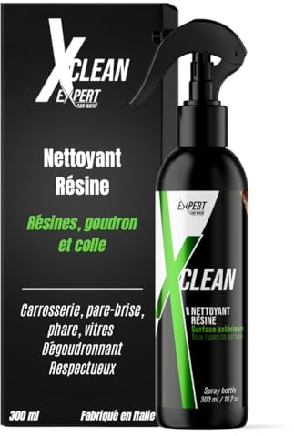 X Clean - Nettoyant Résine Voiture Professionnel 300ml - Anti Résine Arbre & Sève - Dégoudronnant Auto - Élimine Goudron & Colle - Sans Abîmer Peinture - Fabriqué en Italie