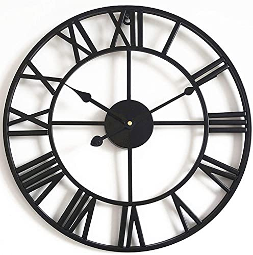 Reloj de Pared de Jardín Grande Clásico Vintage de 40-80 cm Reloj de Pared de Jardín al Aire Libre, Reloj de Jardín Hierro Forjado Reloj Impermeable Reloj de Metal de Cara Abierta para salón, cocina