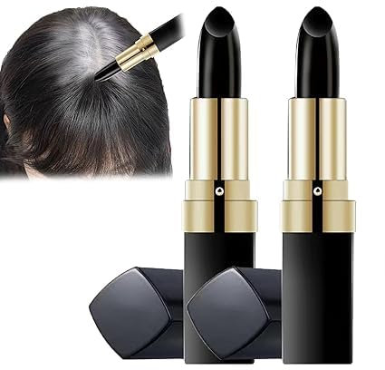 Temporary Hair Coloring Stick, 3 In 1 Plant Hair Dye Stick, Natural Hairline Shadow Stick, Quickly Cover Up Grey Hair, Portable Hair Dye Stick (Black-2pcs)