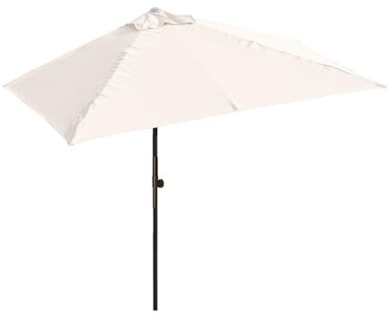 TRGCJGH Sombrilla Semicircular para balcón, Parasol para Exterior, Jardín, Balcón y Terraza(2m(6.5ft),Beige)