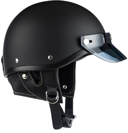 lisutupode Half Shell Helmet, Half Elmet motociclistico | Caschi da moto per uomini,Comodo elegante mezzo cappuccio protettivo per l'da gare di neve scooter