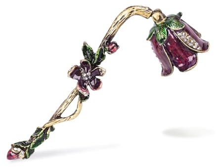 Xinally Elegant Royal-Style Candle Snuffer with Pearl Inlay, Candlesnuffers Wick Snuffer Candle Accessory for Putting Out Extinguish Candle (Purple)