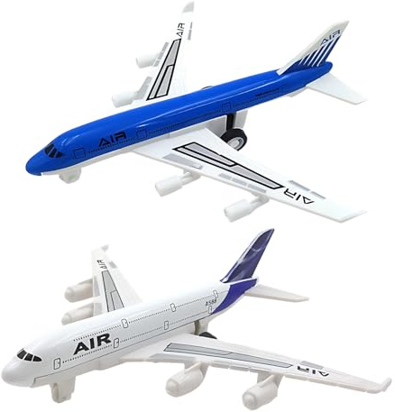 ZORVEXLYNX 2 Pcs Aeroplane Toys, Airplane Toys for Kids Ages 3-12, Durable Toy Plane for Birthday Party Favors, Classroom Rewards and Travel Entertainment