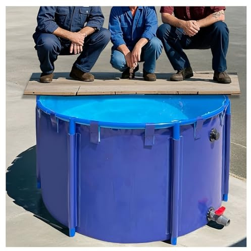 Genérico Tanque de Agua para acuicultura, Cisterna, Estructura de Acero, Lona de PVC multifunción, Estanque Temporal para Peces, Piscina elevada Redonda Plegable Grande, 3,5 x 1 m, 9600 l, fácil de i