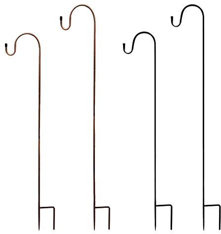 Aramox Gancho de Pastor con Base de 2 Garras Ajustable para Exteriores, Gancho para Fregar de Hierro Inoxidable para el Jardín del Hogar, Altura Marrón 200cm (Aramox4zyvm1o0rg-211217XU0150)