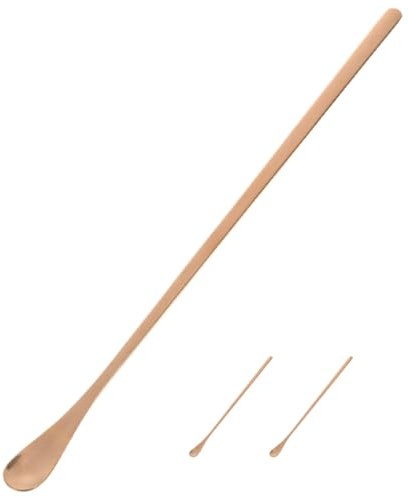 HOMSFOU Lot de 3 Cuillères à Nourriture pour Animaux, Longues de 23 Cm, en Acier Inoxydable Rose Doré, Réutilisables et Adaptées pour Nourrir Lézards et Petits Reptiles, Outil Pratique