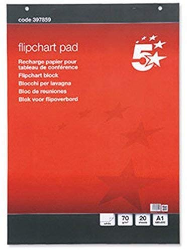 2 x FLIPCHART Plain Paper Pad 40 Sheets