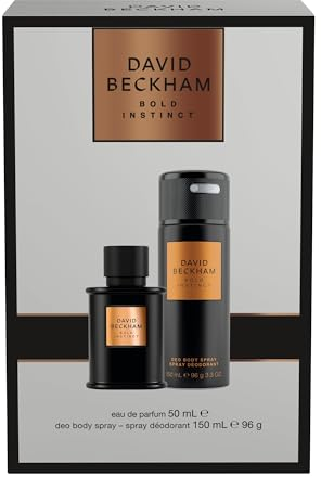 David Beckham Bold Instinct Giftset including an Eau de Parfum 50ml and Deodorant Body Spray 150ml, Captivating Woody Aftershave