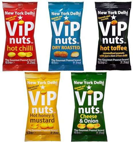 New York Delhi ViPnuts, Fab 5 peanuts Selection Box (5 x 63g)