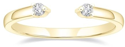 Titaniumcentral Vorsteckring Damen Schmal Offen Verstellbarer Ring Zirkonia Zierlich Schlicht Verlobungsringe Eheringe Versprech Ringe (Gold,67 (21.3))