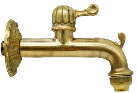 L'ARTISTIICA F.LLI PERINCIOLI | Robinet type Empire à pas rapide avec rosace et porte-caoutchouc raccord 1/2 M, robinet en laiton pour fontaines à colonne ou mur, 118 x 145 mm