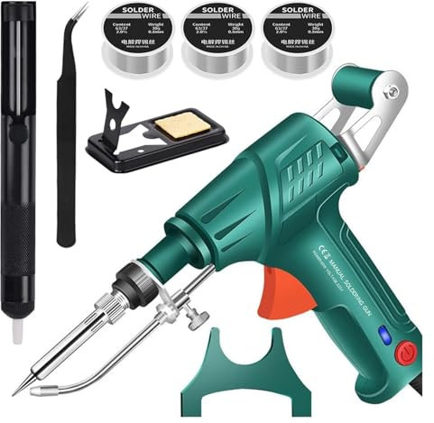 Industrial Laser Welding Machine, Automatic Internally Heated Multi-Function 3-in-1 Tool for Metal Cutting, Rust Removal & Welding, Corded Soldering Gun with Professional/Home DIY Use(Green)