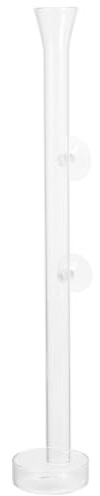 WOONEKY Tubo de Alimentación para Camarones de 35 Cm de Vidrio Transparente con Bandeja para Acuario, Comedero de Cristal para Gambas, Accesorio para Alimentación en Peceras