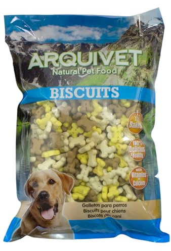 Arquivet, Biscuits, Galletas para Perros, Mini Huesos de Vainilla, 1 kg