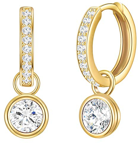 Rafaela Donata Damen-Ohrhänger aus 925 Sterling Silber gelbvergoldet mit Zirkonia