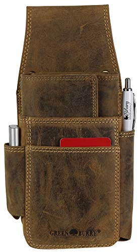 Greenburry Vintage Leder Kellnerbörse + Kellnertasche Set Extra Strong braun 1785/ES-Set-25
