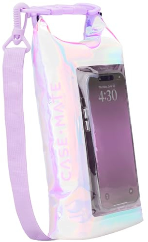 Case-Mate IP68 Waterproof Dry Bag 2L - Roll Top Backpack w/Phone Case/Pouch Boating & Kayak Accessories Essentials for Camping Swimming Beach Fishing Rafting Travel Soap Bubble, CM052390