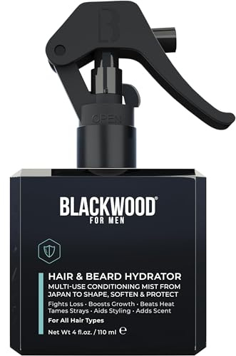 Blackwood For Men Hair & Beard Hydrator Spray - Natural Leave-In Conditioner - Moisturizes, Texturizes, Shapes & Detangles - Ideal for Beard Growth & Care - Vegan Men's Grooming Essential (4 oz)