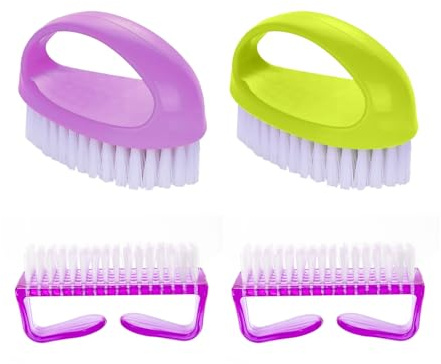 4 spazzole per la pulizia, spazzole per unghie, spazzole per la pulizia delle unghie, accessori per la pulizia, spazzole multifunzionali, strumenti per manicure, spazzole in plastica