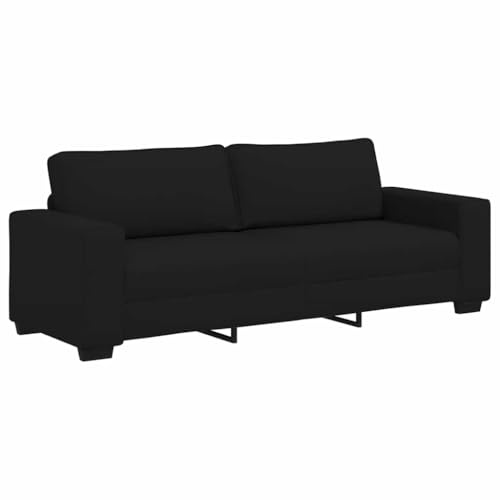 vidaXL Canapé à 3 Places Noir 220x77x82 cm Tissu, canapé, canapé Trois Places, canapé 3 Places en Tissu, Divan, canapé en Tissu