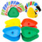 CATOR 4 Stück kartenhalter kinder, kartenhalter, Kartenhalter Kinder UNO Spielkartenhalter Freisprech Kartenständer Dreieck Spielkarten Halter Card Holder für Senioren und Behinderte