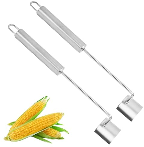 Pelador de maíz, nuez moscada de maíz - 2 pack Scraper de antorchas de acero inoxidable - Gadget de pelado, separador de núcleo de cocina, rallador doméstico para restauración al aire libre