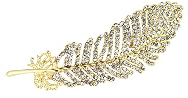 gold leaf brooch for men, unisex golden law lapel pin for lawer, women feather diamond brooches for lady