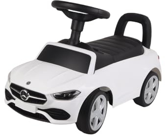 TURBO CHALLENGE - Mercedes Classe C - Camminatore - 119670 - Ruote Libere - Bianco - Portata 25 kg - Plastica - Pile Non Incluse - Cavalcabile - Giocattolo per Bambini - Mobilità - 12 Mesi