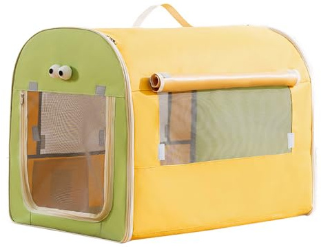 NEWFUN Trasportino per Cani di Taglia Media, Gabbia Viaggi 60x51x46 cm, Porta Scorrevole e Design Traspirante, Ideale per Auto e Trasporti