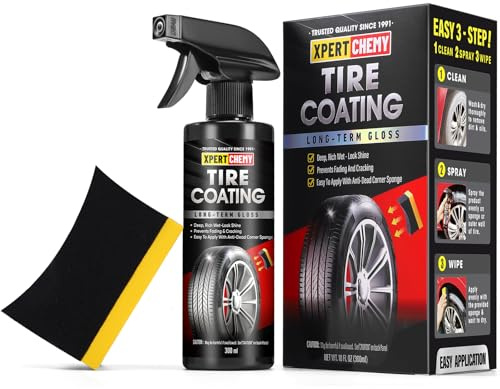 XPERTCHEMY Ceramic Tire Shine, High Gloss Tire Coating, Give Tires a Deep Wet Shine and Long-Lasting Protection, Non-Greasy Ceramic Tire Coating for Car, Truck & SUV