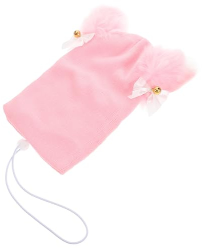 GLEAVI Housse de Casque de Ski Tricotée en Tissu Extensible Rose Motif Chat, Protection Casque pour Garçon et Filles et Adultes, Accessoire Hivernal pour Snowboard et Sports D’Hiver,