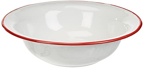 IBILI Wash Bowl 3,6 l of Enamelled Steel in White/Red, 32 x 32 x 8 cm