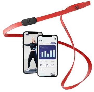 STRAFFR smartes Fitnessband mit live App-Tracking, Widerstandsband für Muskelaufbau & Krafttraining zuhause (15-25kg)