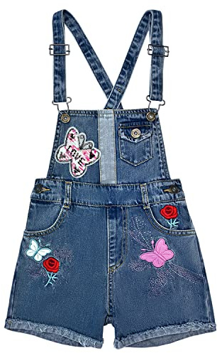 Peacolate 3-16 años Niñas Monos de mezclilla bordados en rosa Monos y mamelucos de mezclilla Pantalones para niñas grandes