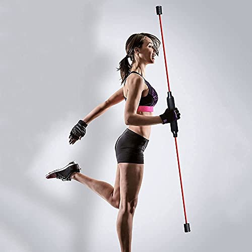 LIOYUHGTFY Barra Flessibile Barra Elastica per Fitness, attrezzo Ginnico Multifunzionale, Barra Elastica per Allenamento Fitness, per Aerobica, Pilates, allenamenti di Resistenza 825(Color:Red)