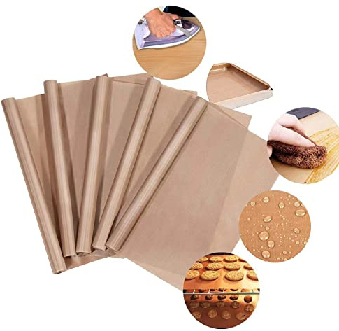Akblaklsa 5 Pack Teflon Sheets for Baking, 12×16 Inch Reusable Baking Sheet Liners for Heat Press Transfer Sheet, Heat Resistant, Non-stick, Reusable, Cuttable, Good Choice for Heat Press and Baking