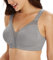 Lemorosy Full Coverage Non Padded Wireless Minimizer Bra Women's Plus Size Underwear Comfort and Double Support for Large Bust(Grey,38C)